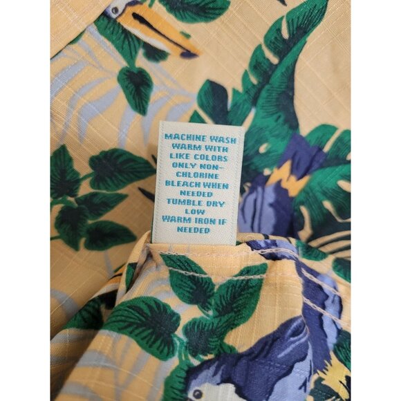 Caribbean Men's Shirt Size M Tropical Orange Button Up Short Sleeve NWT 37 - Picture 8 of 10